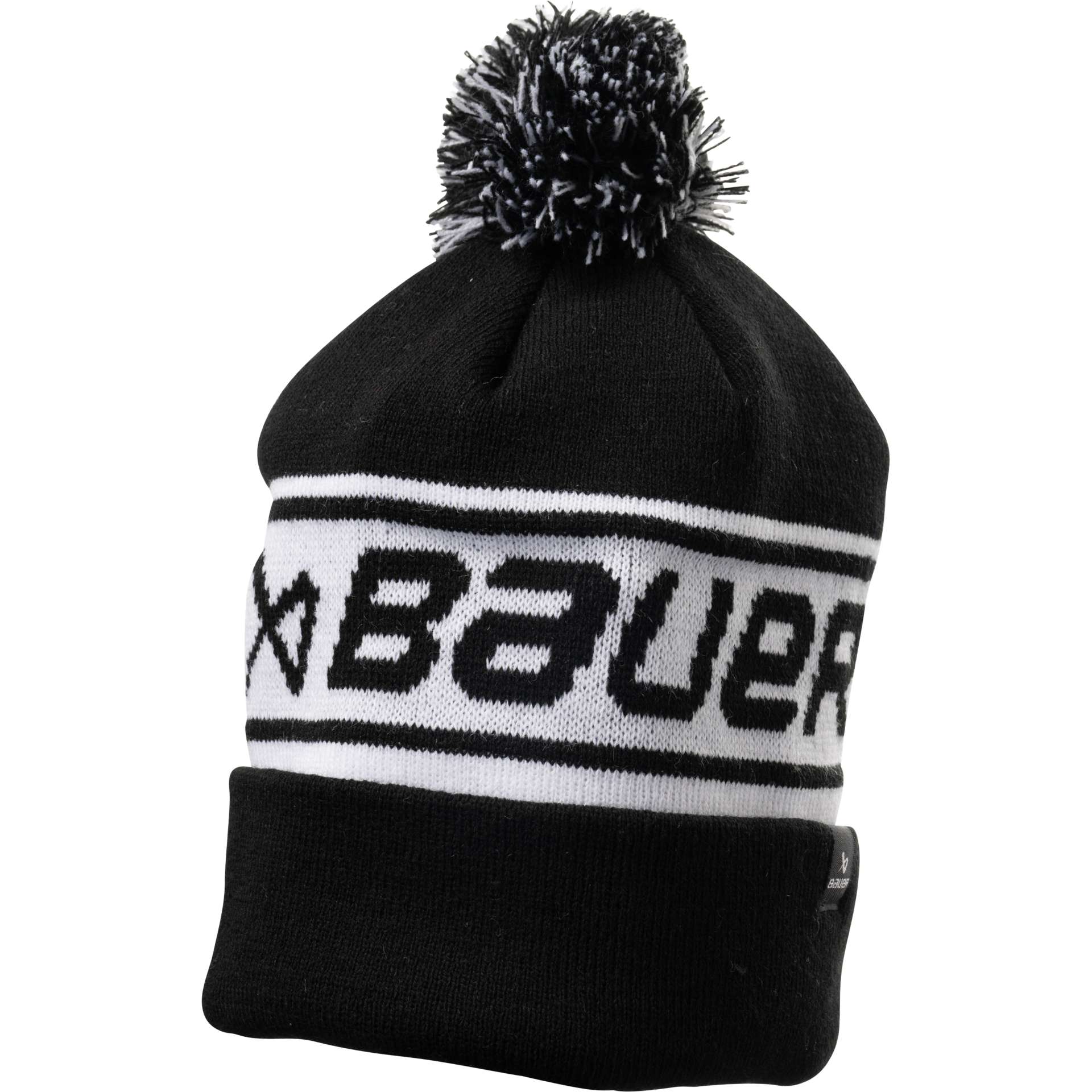 Bauer Team Ribbed Pom Mütze Sr. Schwarz