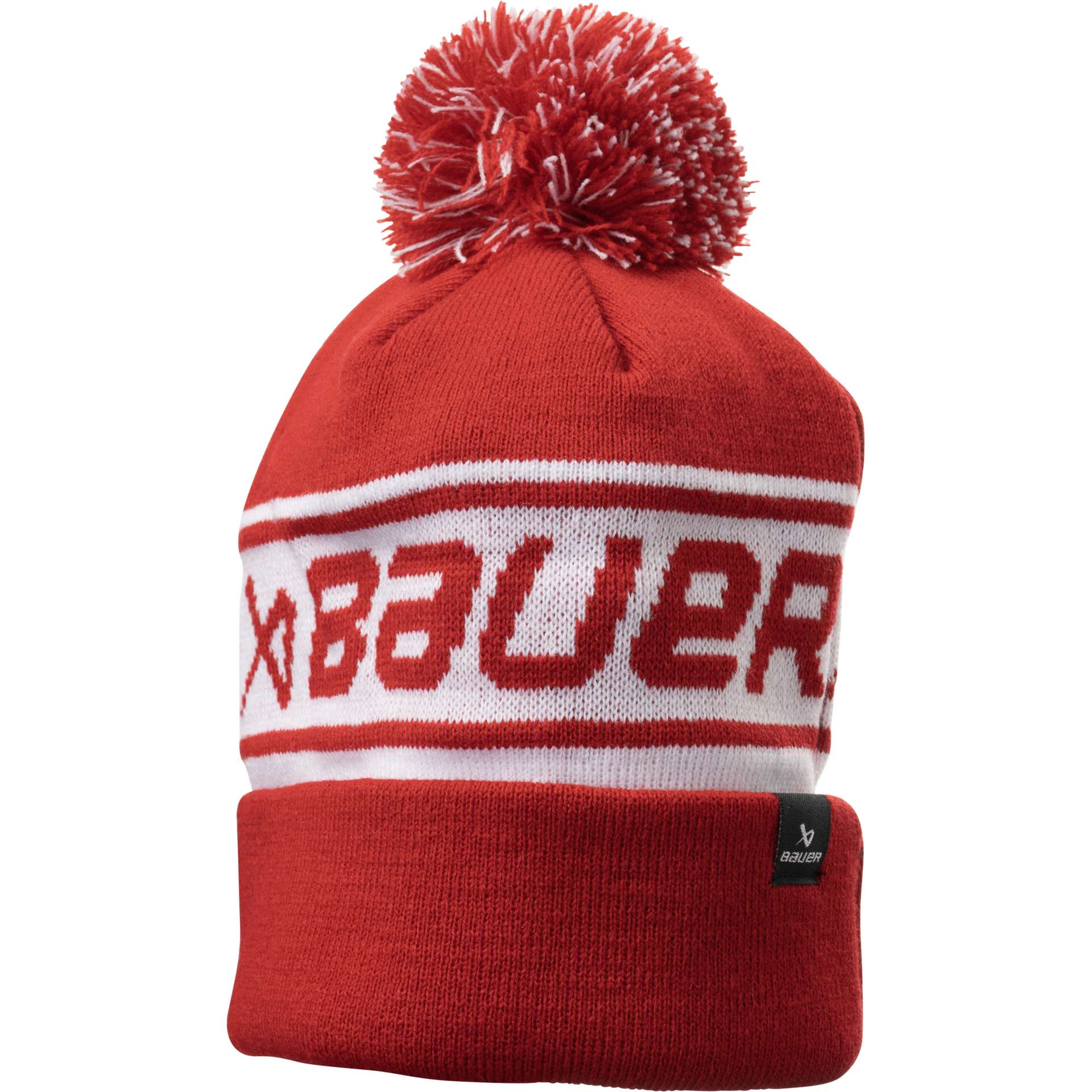 Bauer Team Ribbed Pom Mütze Sr. Rot