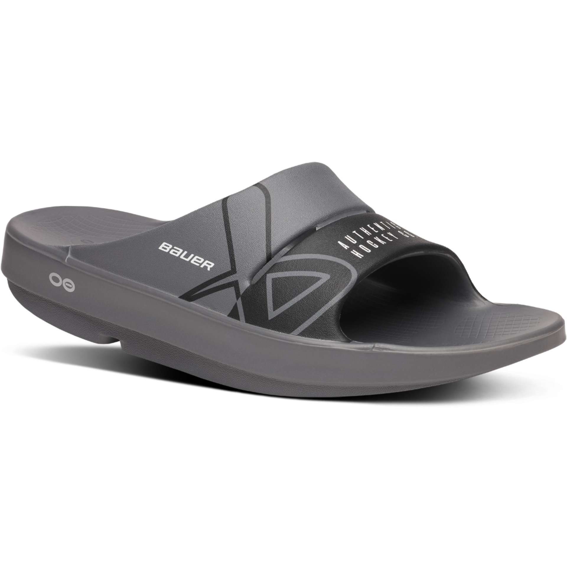 Bauer x Oofos Sport Badesandalen Grau